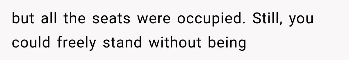 but all the seats were occupied. Still, you could freely stand without being