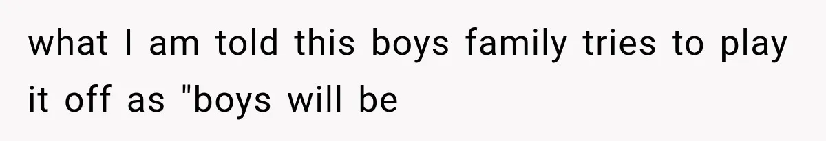 what I am told this boys family tries to play it off as "boys will be