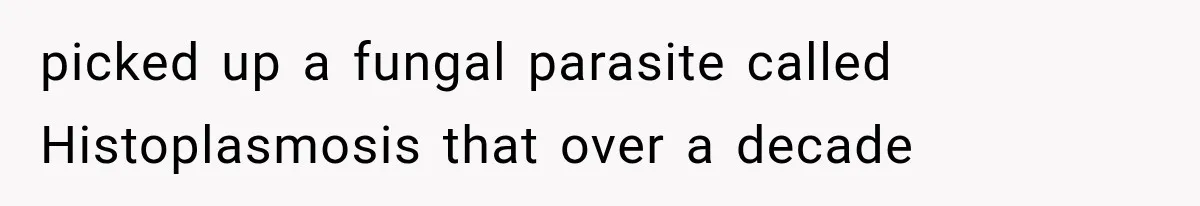 Mother Claimed She Was Faking Blindness, Then Let Her Son Steal The One Thing She Needed Most picked up a fungal parasite called Histoplasmosis that over a decade