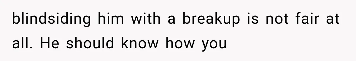 She Loves Her Boyfriend, But His Plan For His Sister Made Her Walk Away Before The Wedding blindsiding him with a breakup is not fair at all. He should know how you
