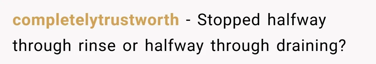 completelytrustworth − Stopped halfway through rinse or halfway through draining?
