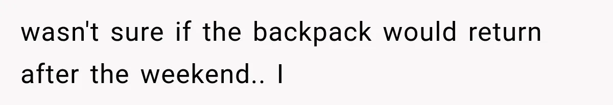 Cleaner Started Using Her Forgotten Backpack, Then Called Her Disrespectful For Taking It Back wasn't sure if the backpack would return after the weekend.. I