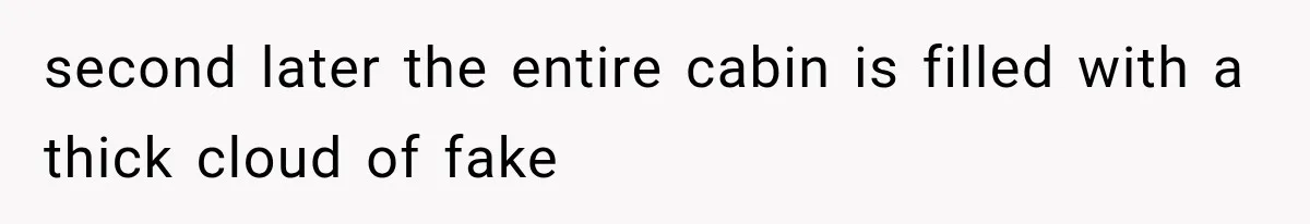 Man Ignores Her No-Vaping Rule Three Times, Then Acts Shocked When She Kicks Him Out second later the entire cabin is filled with a thick cloud of fake