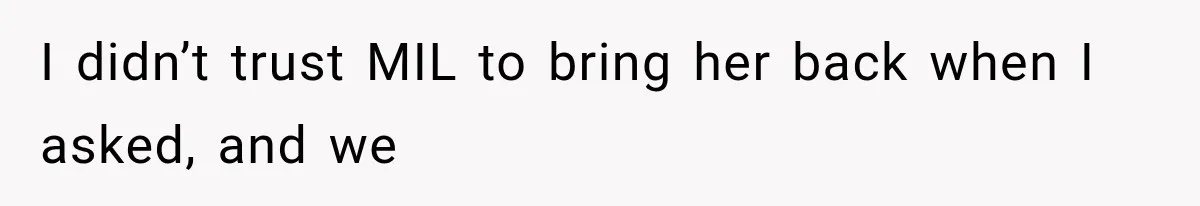 MIL Throws A Tantrum After Her Surprise Visits Get Shut Down By Her Son’s Wife I didn’t trust MIL to bring her back when I asked, and we