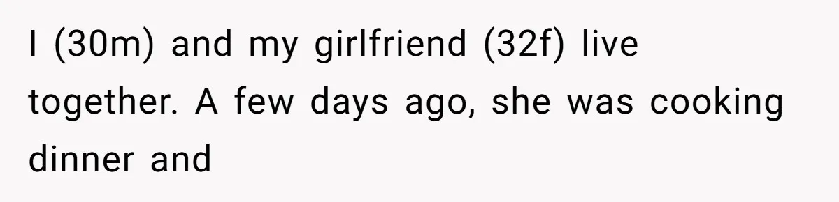 I (30m) and my girlfriend (32f) live together. A few days ago, she was cooking dinner and