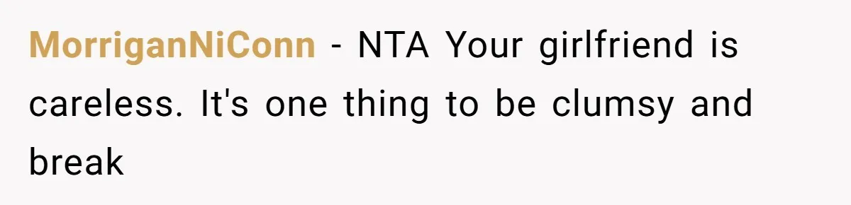 MorriganNiConn − NTA Your girlfriend is careless. It's one thing to be clumsy and break