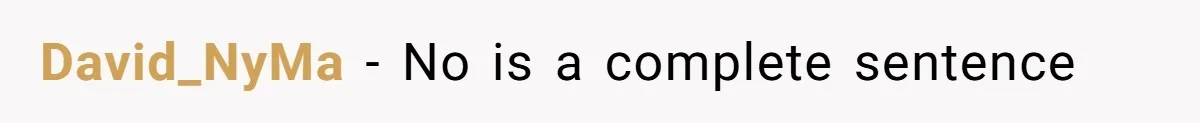 David_NyMa − No is a complete sentence