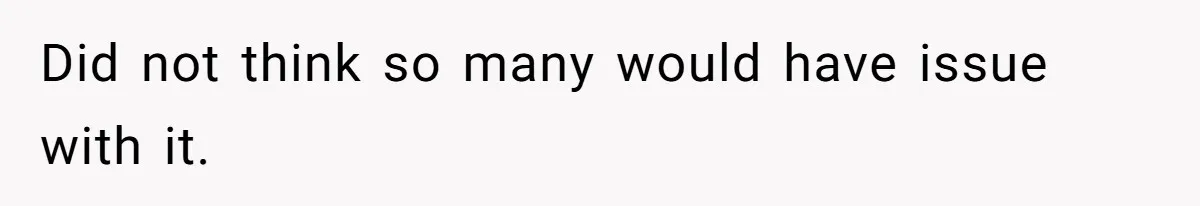 Did not think so many would have issue with it.