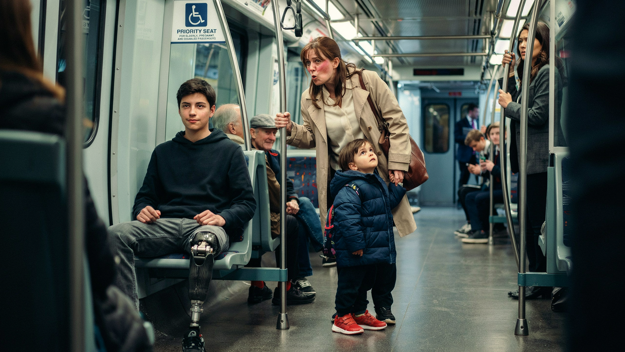 Entitled Mom Shames A Kid On The Metro, Until He Reveals The Truth She Never Expected