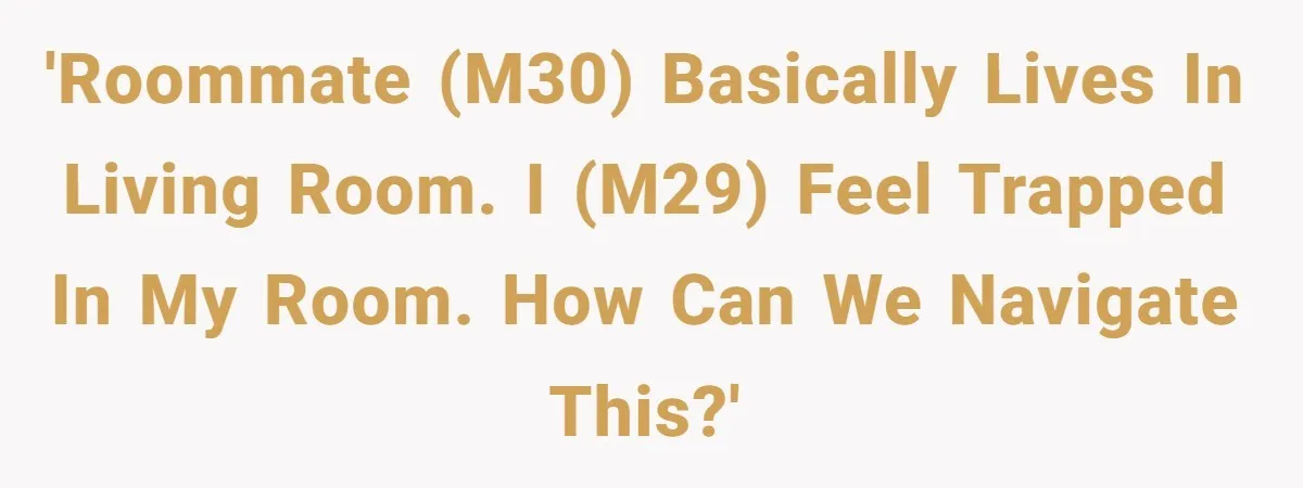 Tenant Trapped In Bedroom After Roommate Colonizes Shared Living Room 24/7 And Starts Sleeping On The Couch 'Roommate (M30) basically lives in living room. I (M29) feel trapped in my room. How can we navigate this?'