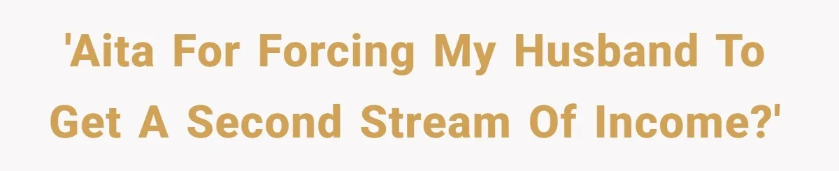 Wife On Mat Leave Pushes Husband For Side Hustle — He Refuses And Wants To Enjoy Work-Life Balance 'AITA for forcing my husband to get a second stream of income?'