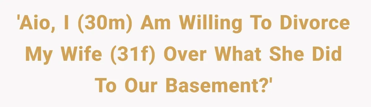 Wife Rips Out Entire Home Bar And Empties Sentimental Grandfather’s Brandy While Husband Was At Work 'AIO, I (30M) am willing to divorce my wife (31F) over what she did to our basement?'